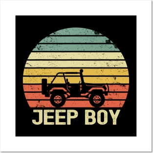 Jeep Boy Vintage Jeeps Posters and Art